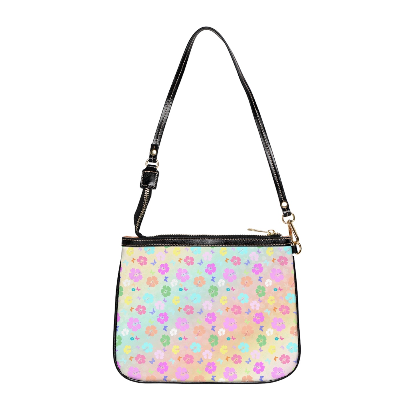 Flowers with Rainbow Background Shoulder Bag