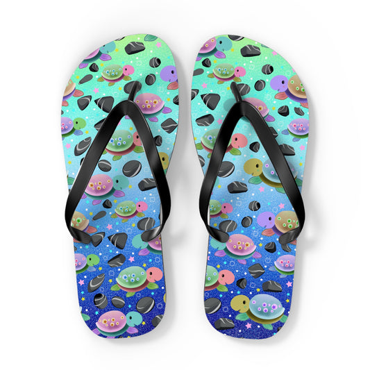 Turtle Flip Flops Blue Sand