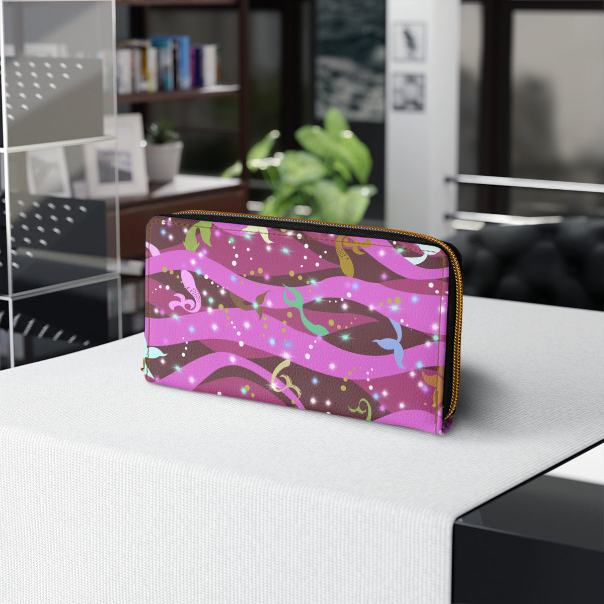 Mermaid Tails Zipper Wallet Pink