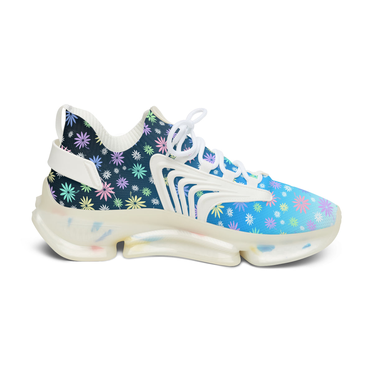Flower Women's Mesh Sneakers Blue