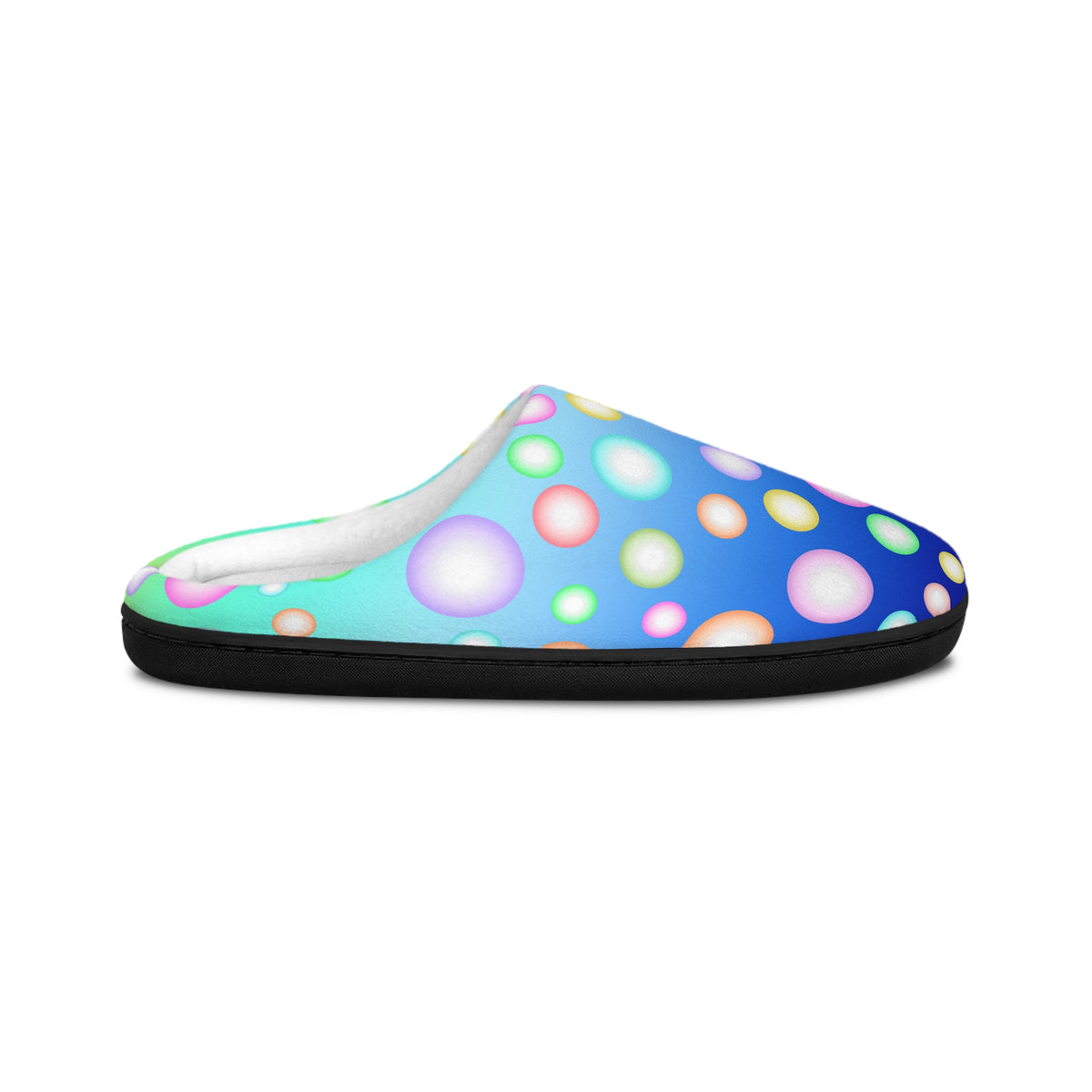 Shiny Bubbles Blue Women's Indoor Slippers