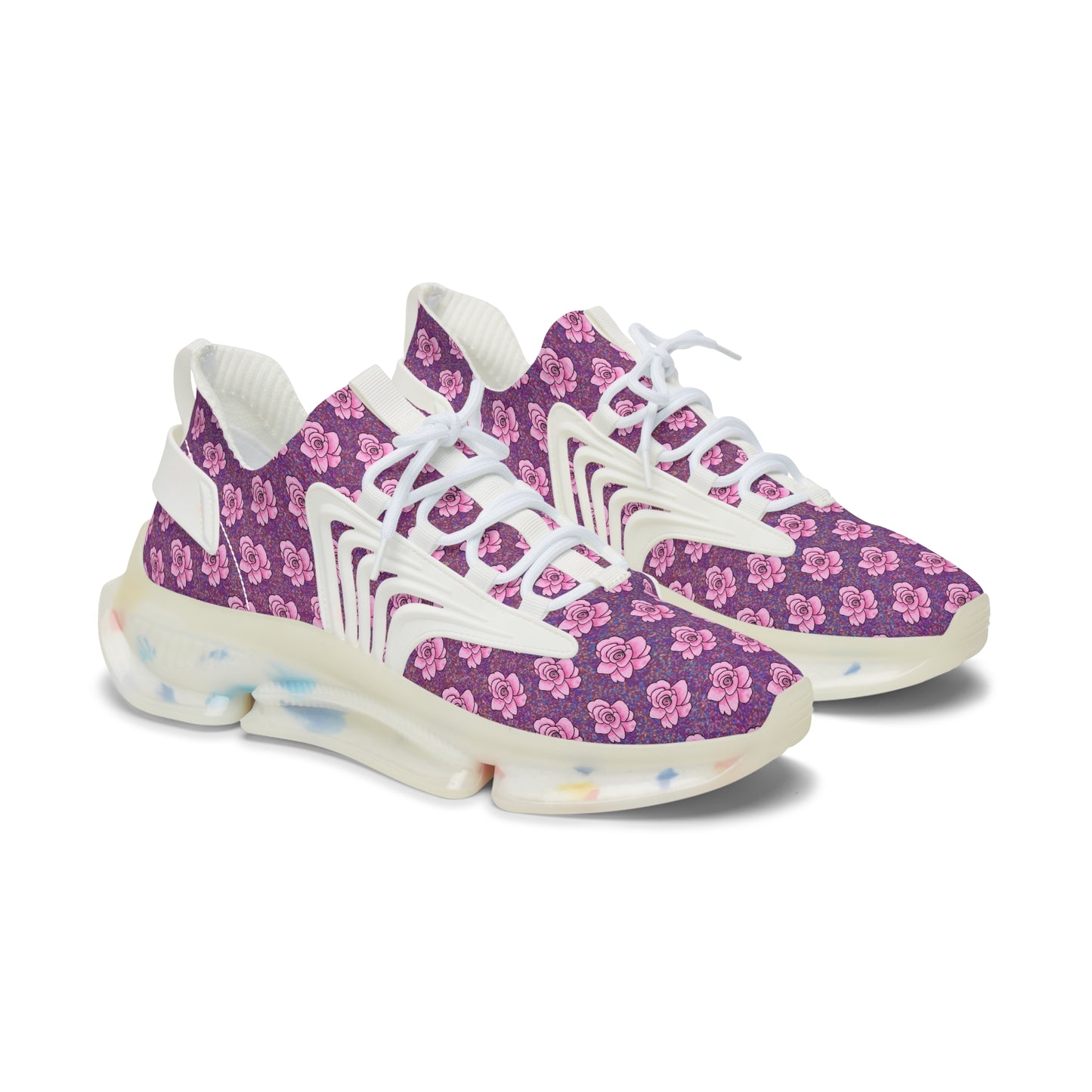 Roses Pink Women's Mesh Sneakers