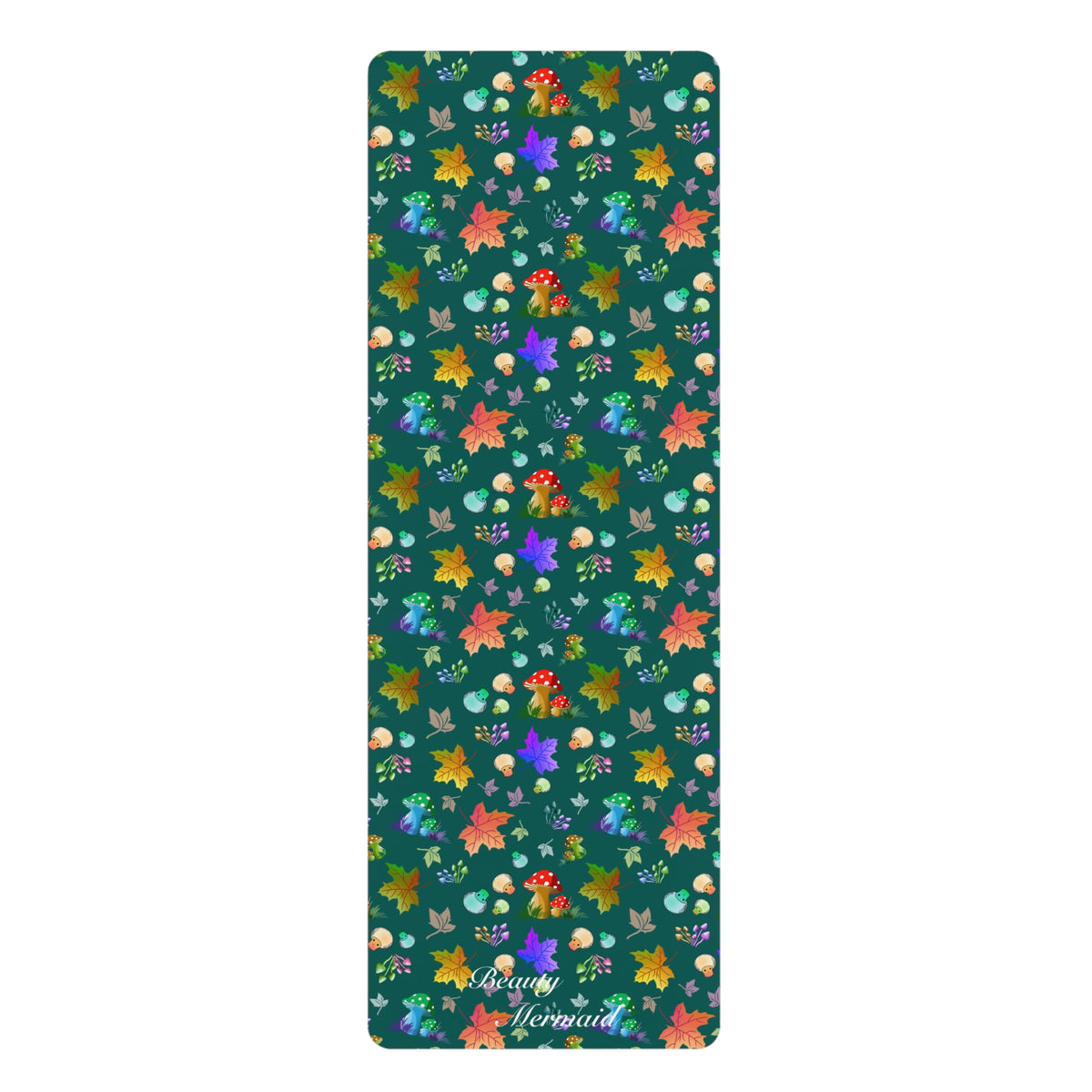 Mushroom Maple Leaves Yoga Mat