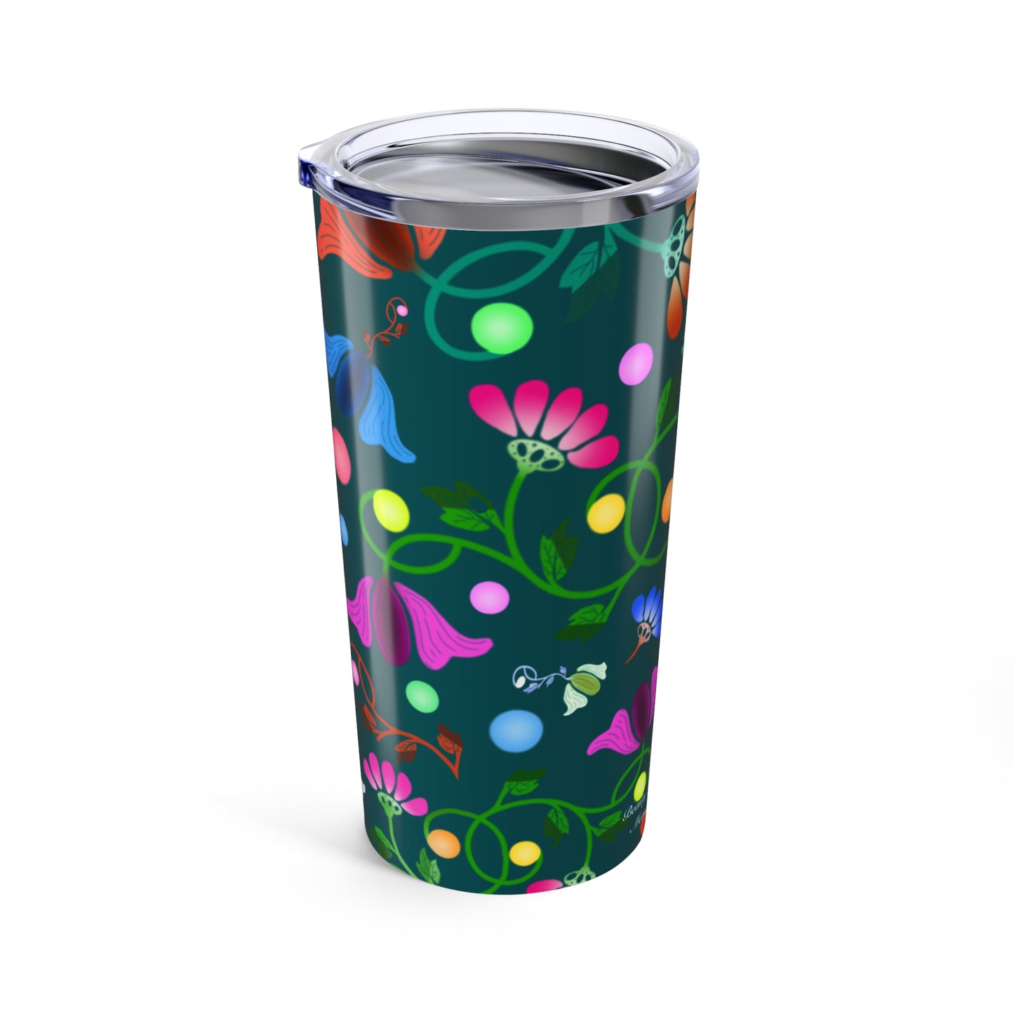 Floral Green Tumbler 20oz