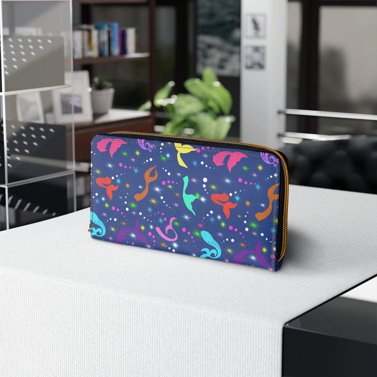 Mermaid Tails Zipper Wallet Blue Ocean