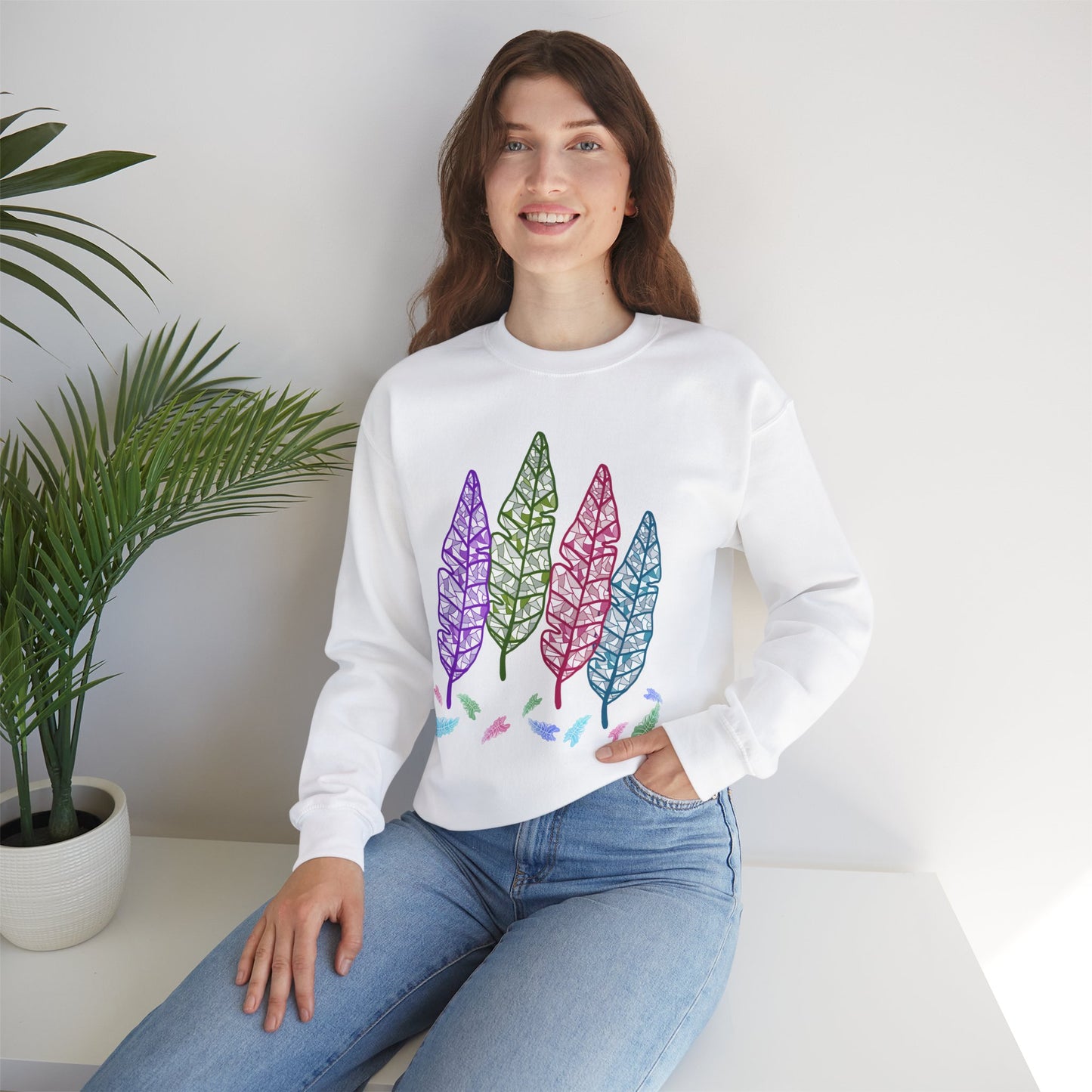 Tree Leaves Crewneck Sweatshirt