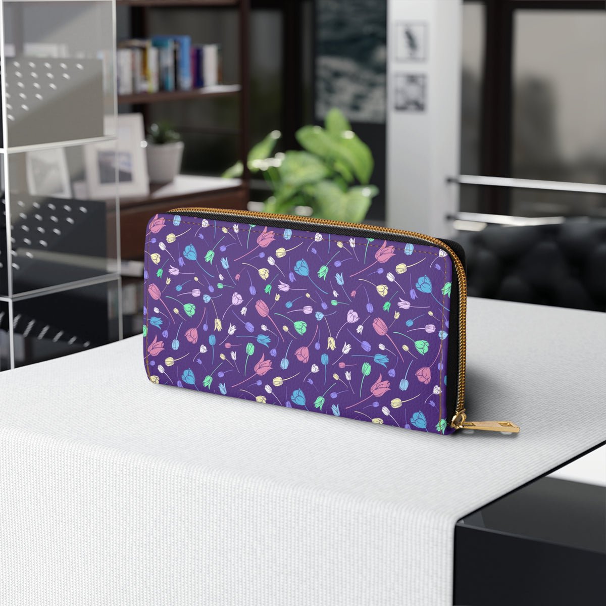 Tulip Zipper Wallet Purple