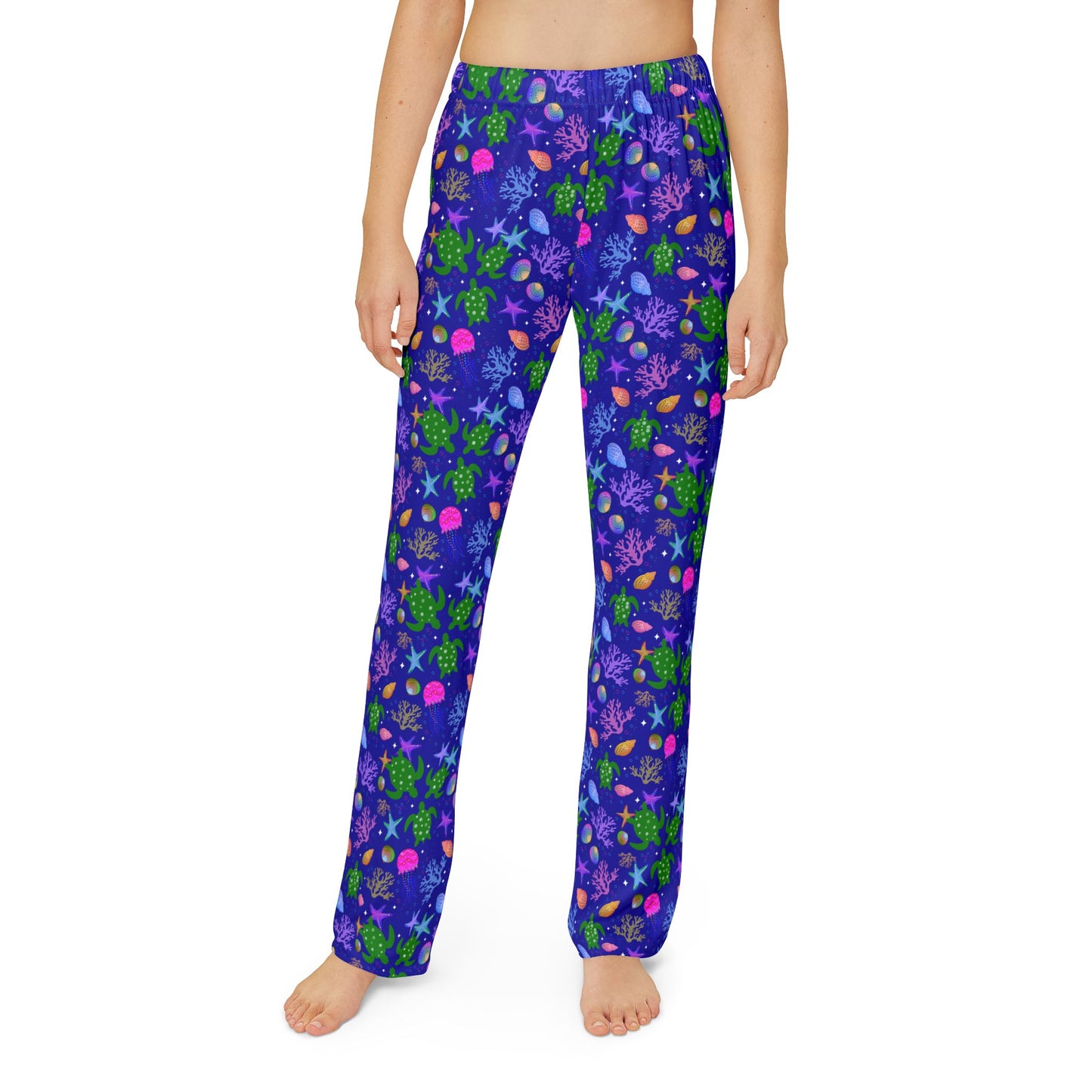 Turtle in Blue ocean Kids Pajama Pants