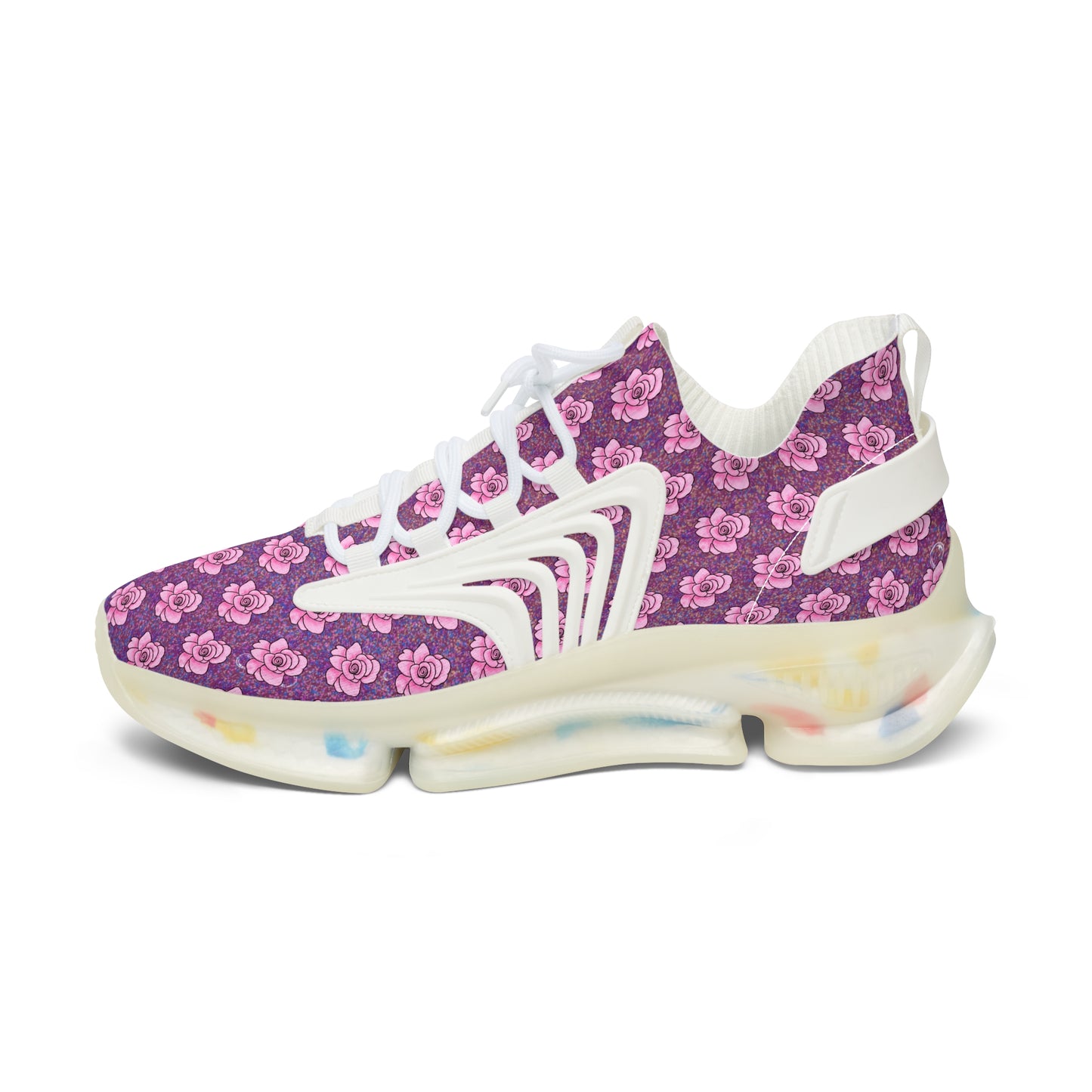 Roses Pink Women's Mesh Sneakers