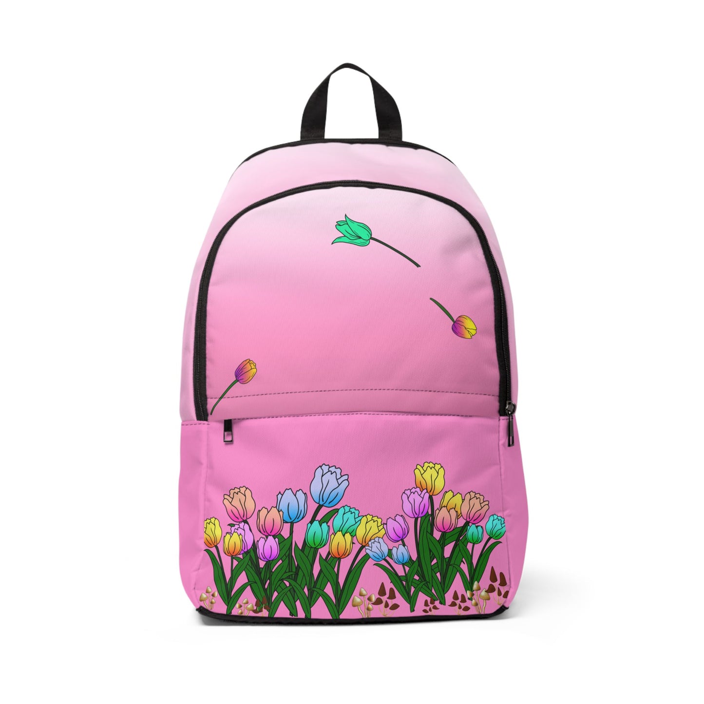 Pink Floral Tulip Backpack — Spring Garden School Bag