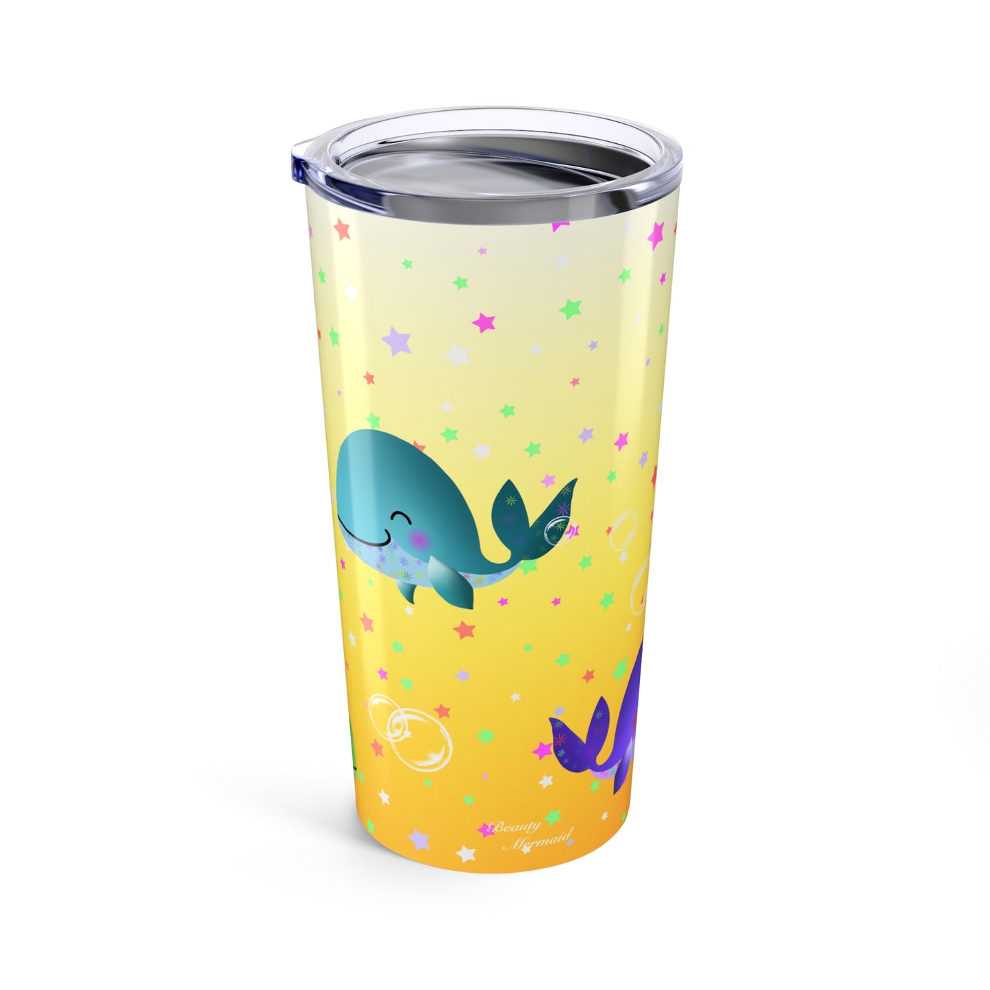 Colorful Whales Yellow Tumbler 20oz