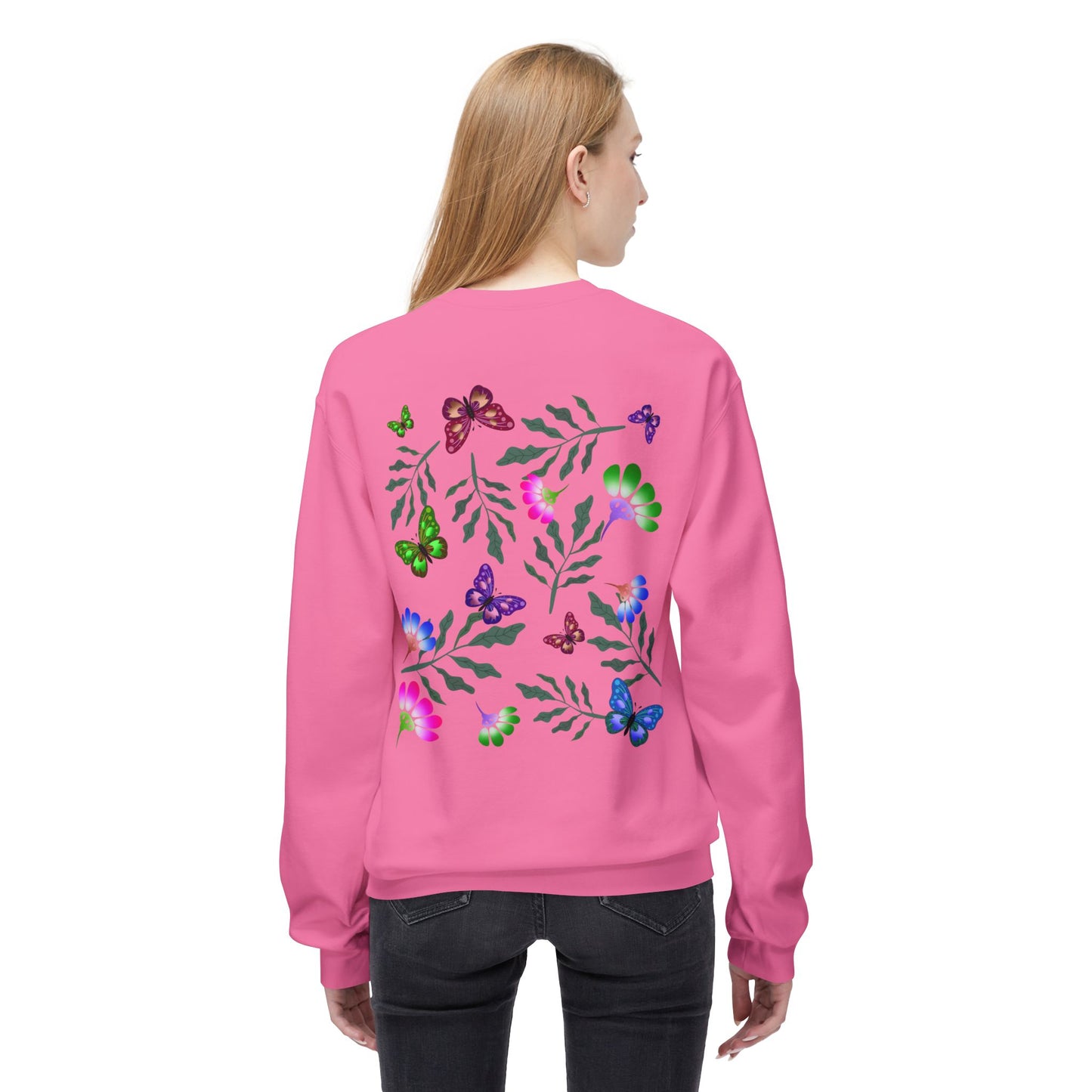 Tulip Butterfly Flower Crewneck Sweatshirt