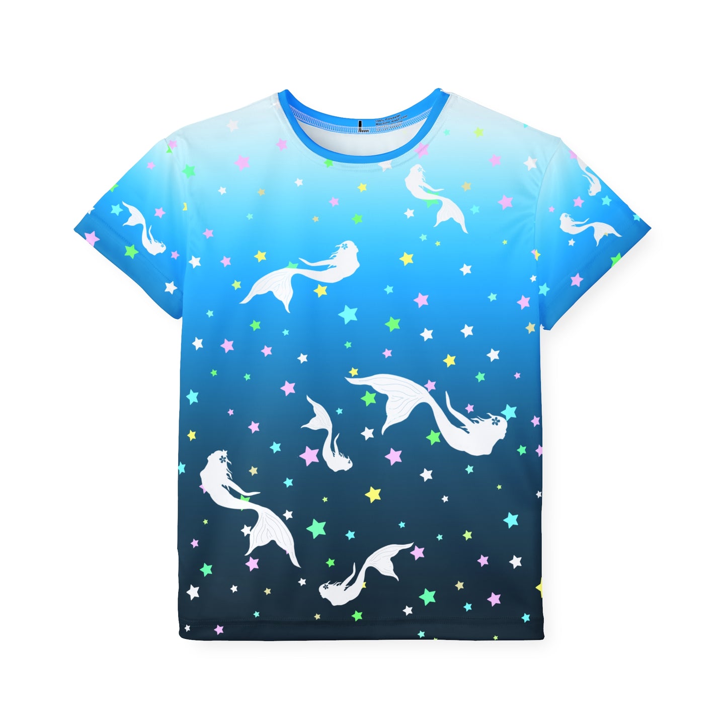 Deep Blue Sea White Mermaid Kids Sports Jersey