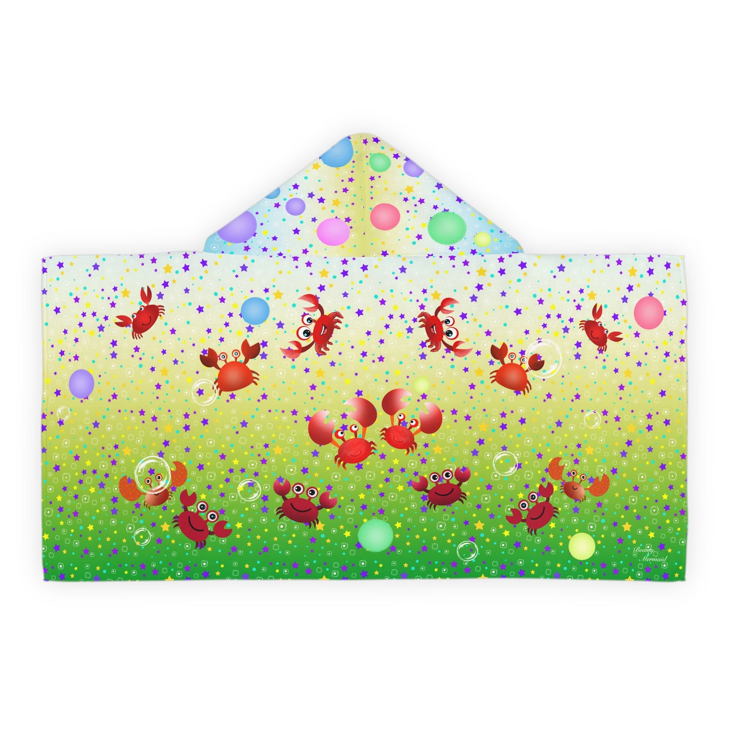 Crab Bubble Youth Hooded Towel