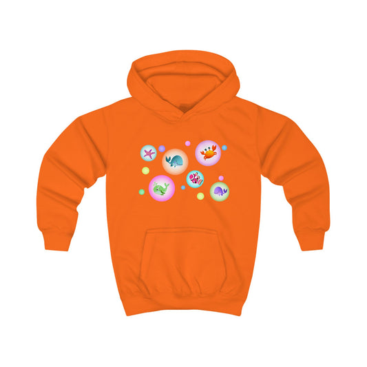 Sea Animals with Bubbles Kids Hoodie