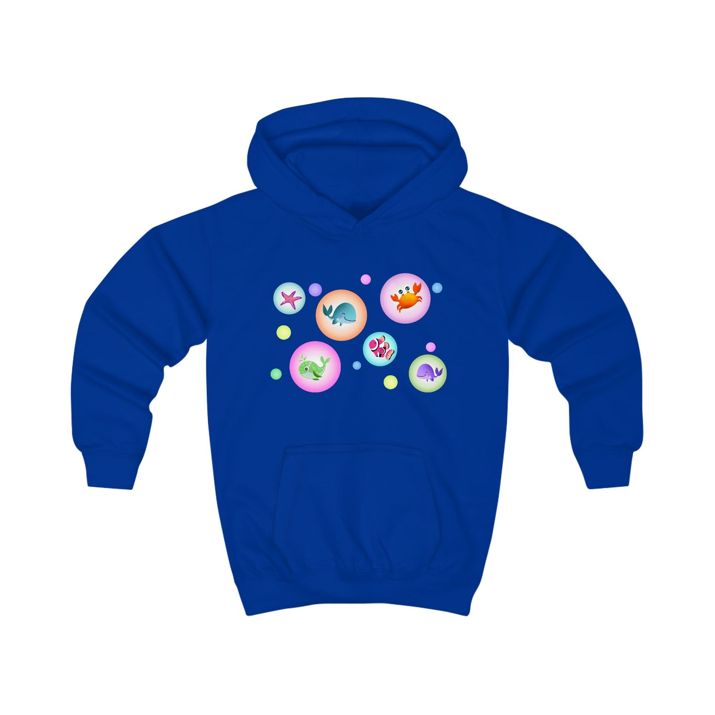 Sea Animals with Bubbles Kids Hoodie