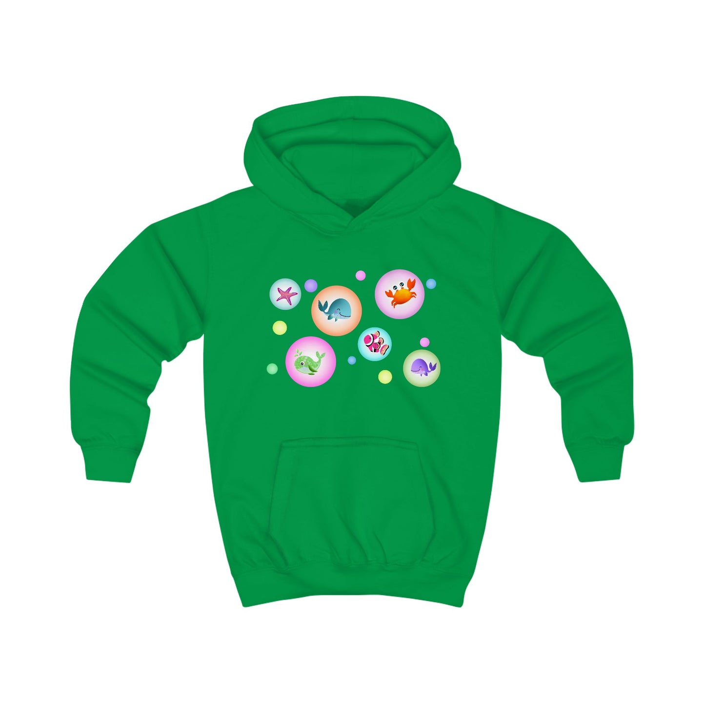 Sea Animals with Bubbles Kids Hoodie