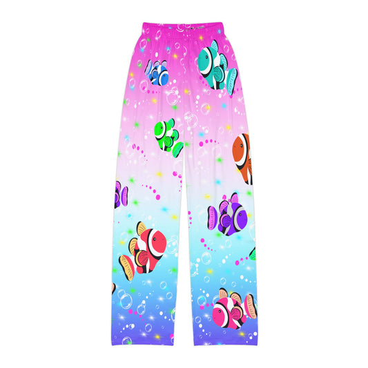 Colorful Shiny Ocean with Clownfish Pajama Pants