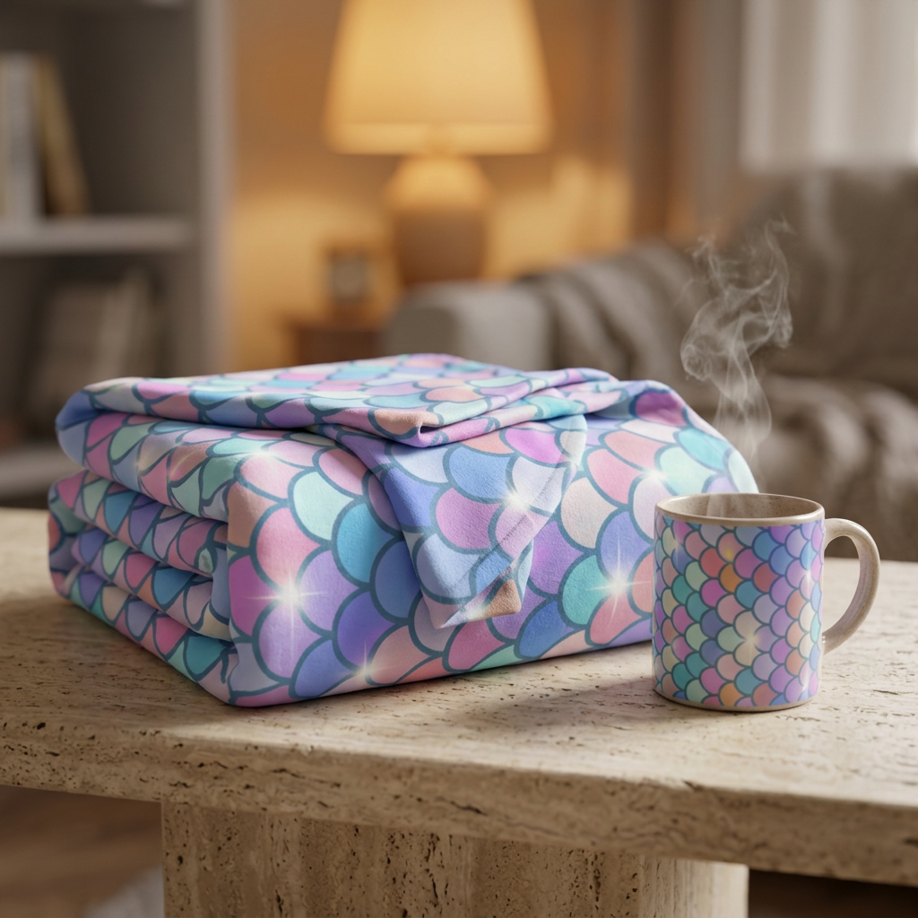 Mermaid Colorful Scale Baby Swaddle Blanket