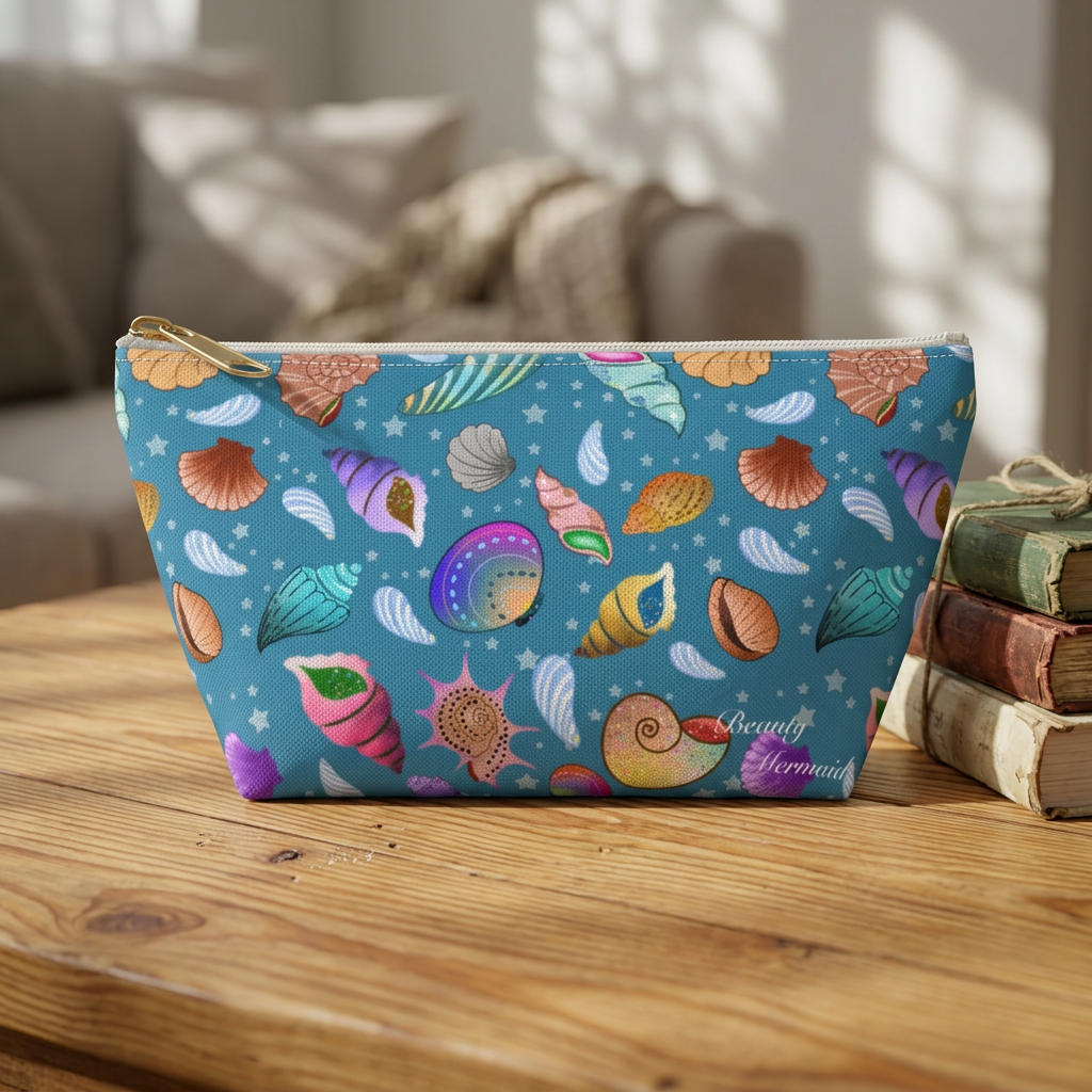 Seashells Blue Accessory Pouch