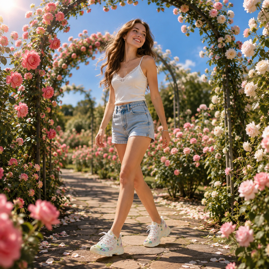 Colorful Roses Women's Mesh Sneakers