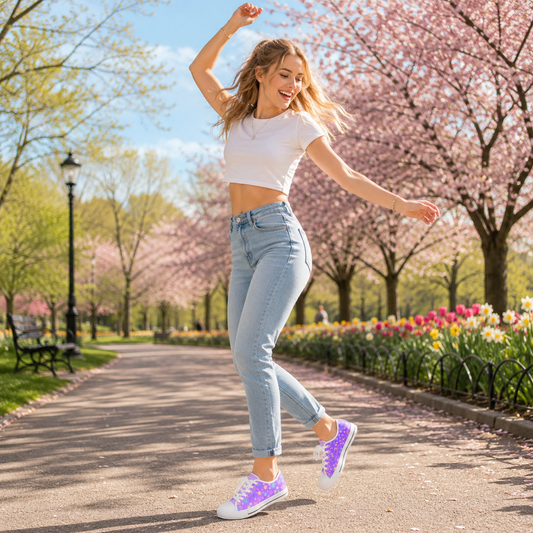 Flowers Women's Sneakers Purple