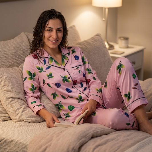 Rose Satin Pajama Pink