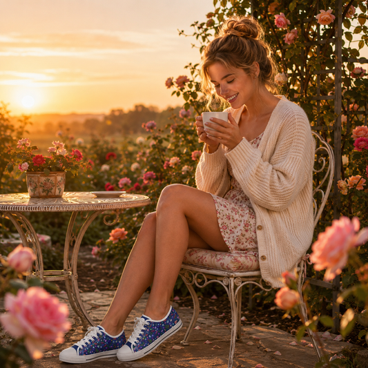 Rose Women's Sneakers Blue Garden
