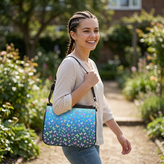 Blue Butterfly Shoulder Bag
