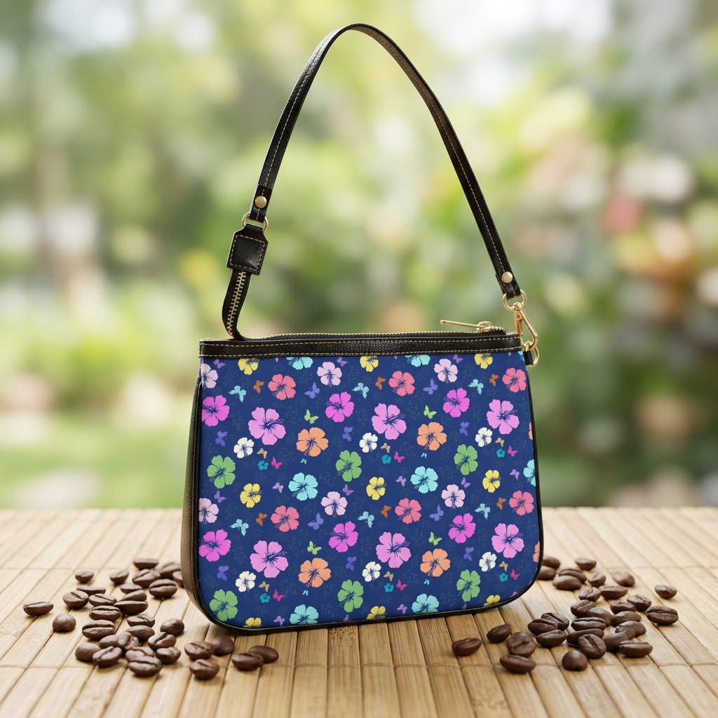 Flowers Blue Shoulder Bag