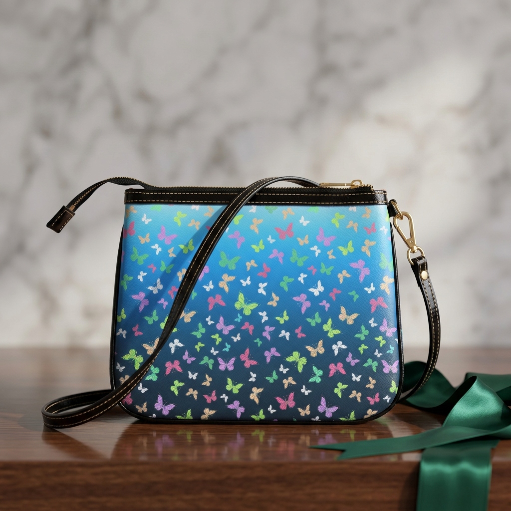 Blue Butterfly Shoulder Bag