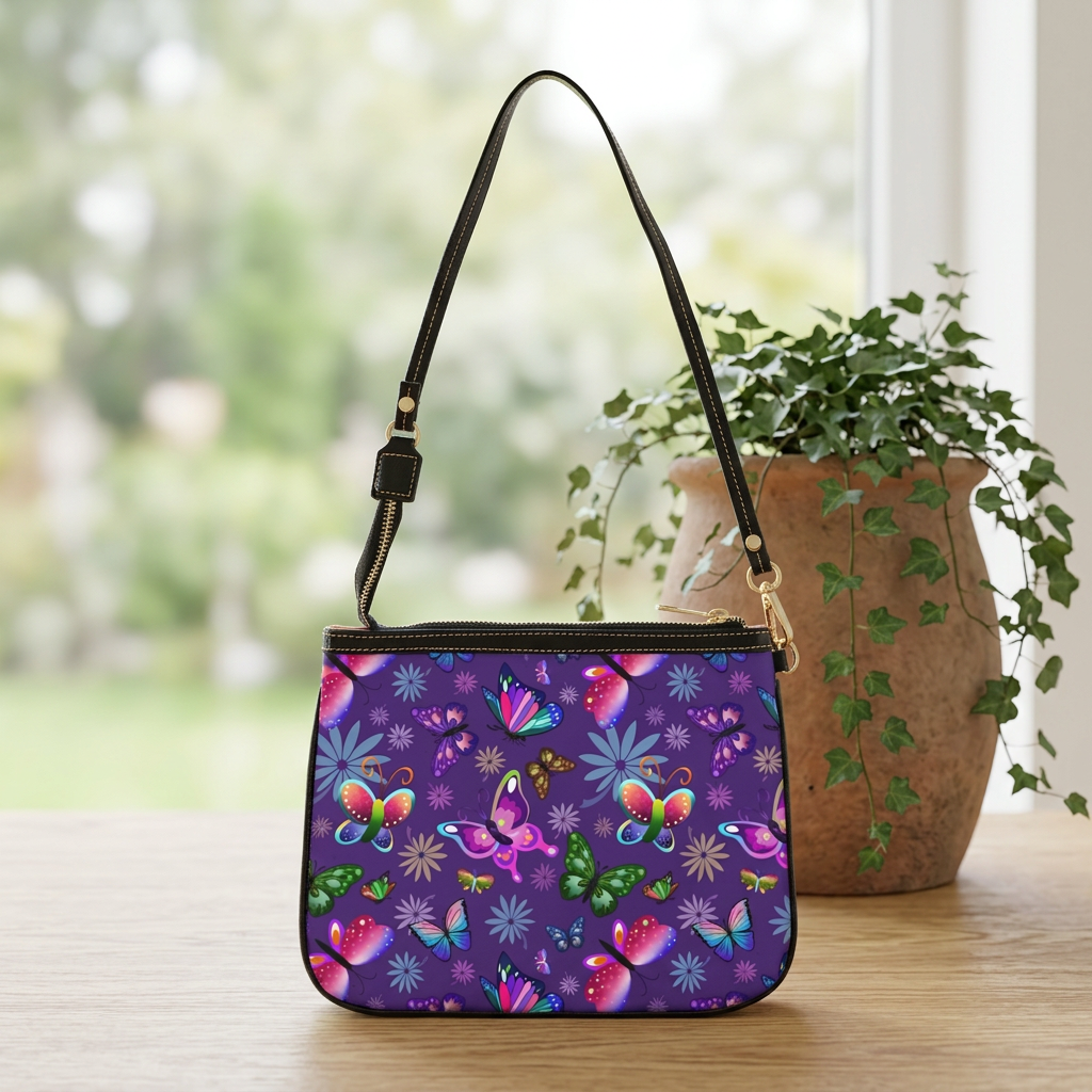 Butterfly Purple Shoulder Bag