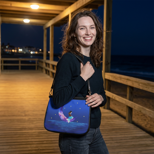 Mermaid Moon Starry Night Shoulder Bag