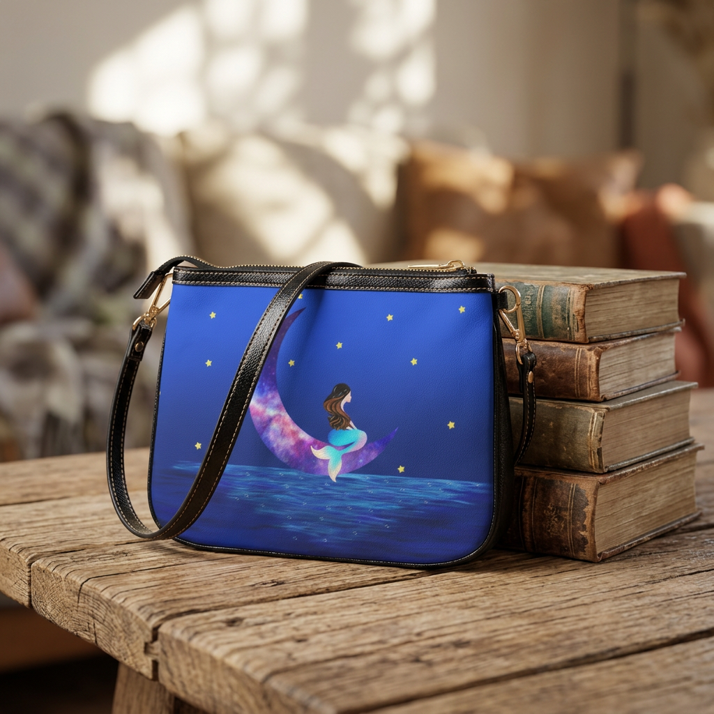 Mermaid Moon Starry Night Shoulder Bag