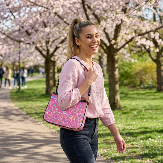 Pink Flower Shoulder Bag