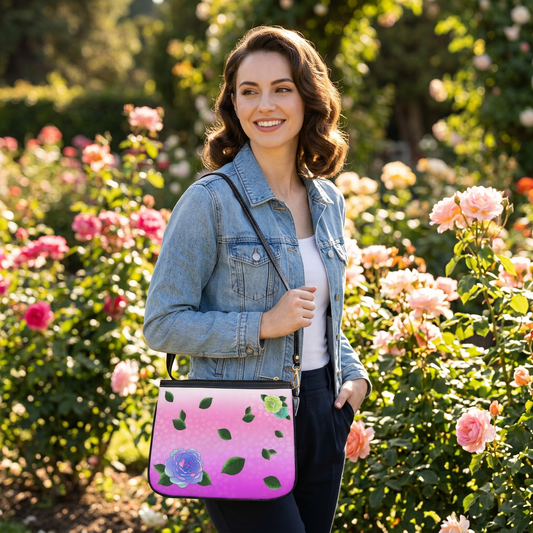 Rose Pink Garden Shoulder Bag