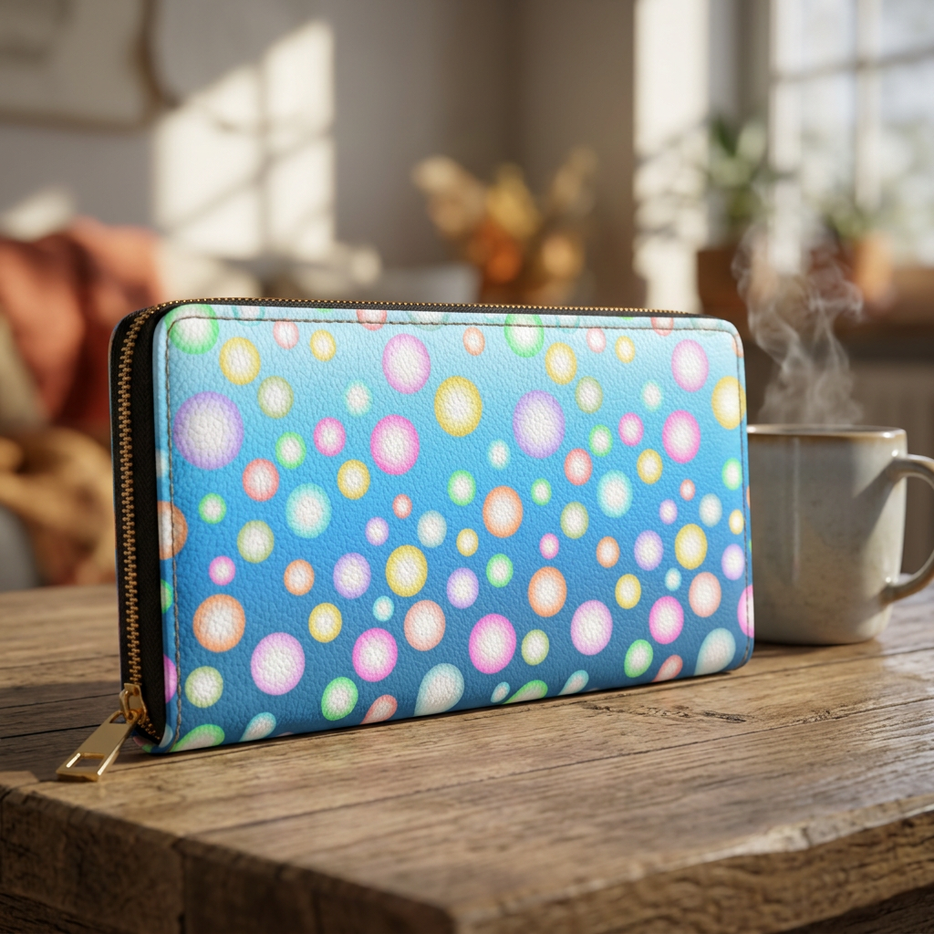 Colorful Bubbles Zipper Wallet
