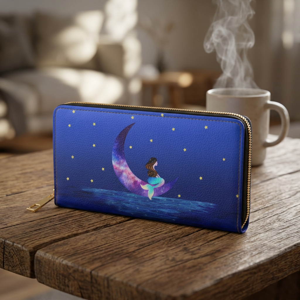 Mermaid Moon Star Zipper Wallet