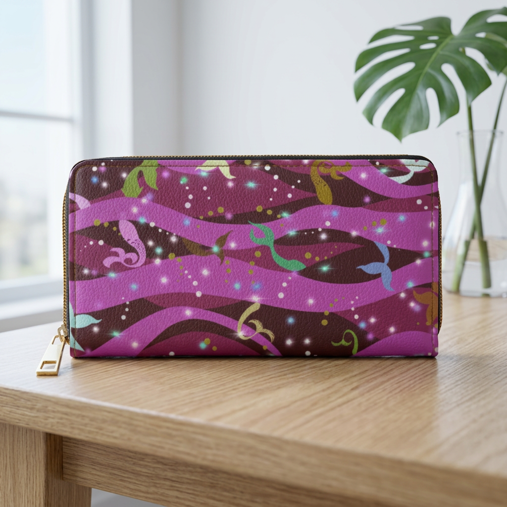 Mermaid Tails Zipper Wallet Pink