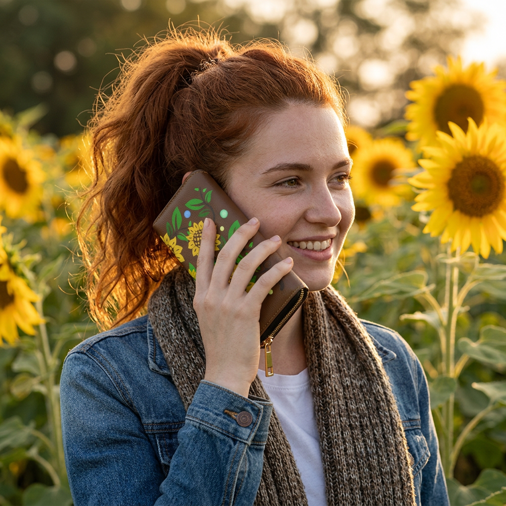 Sunflower Zipper Wallet