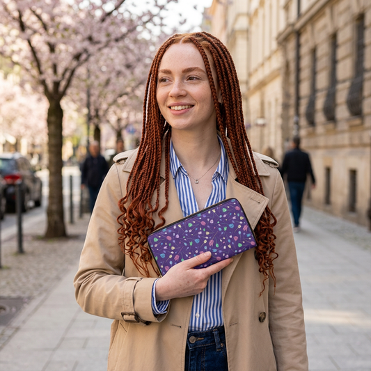 Tulip Zipper Wallet Purple