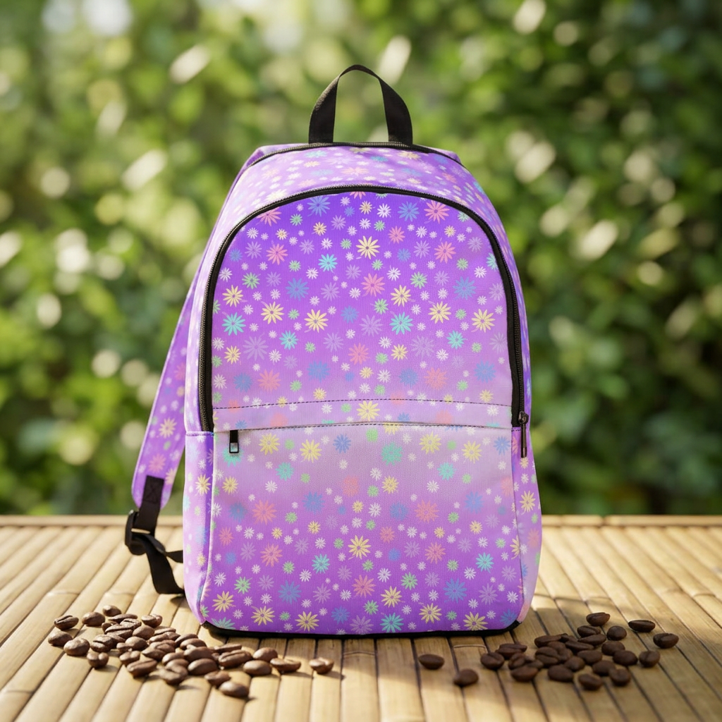 Colorful Floral Purple Backpack