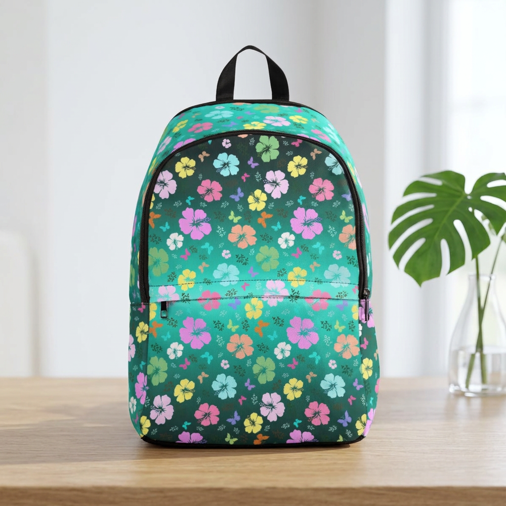 Green Gradient Floral Backpack
