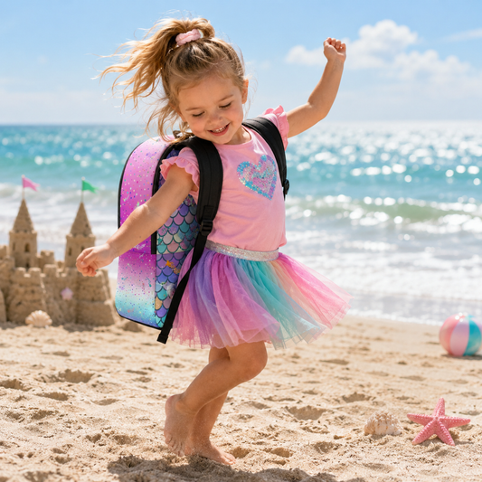 Mermaid Pink Blue Ocean Backpack
