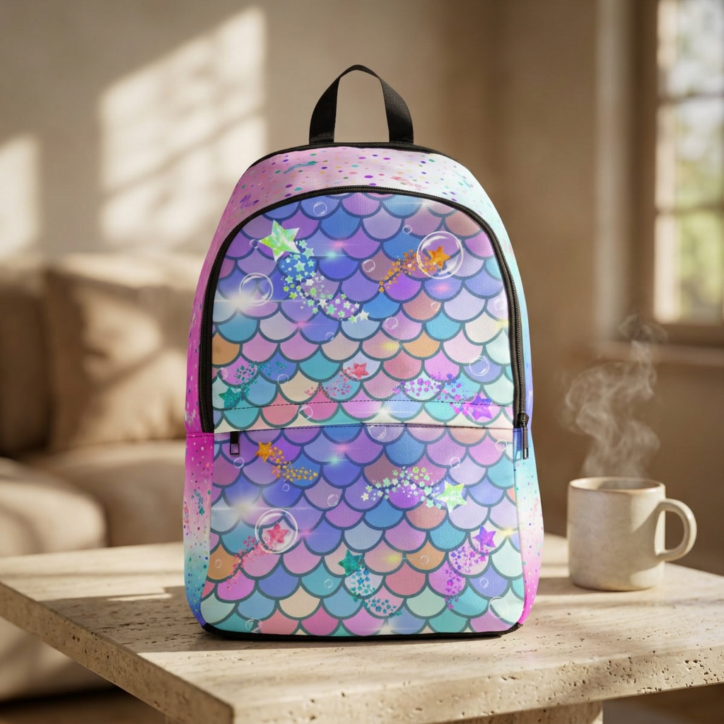 Mermaid Pink Blue Ocean Backpack