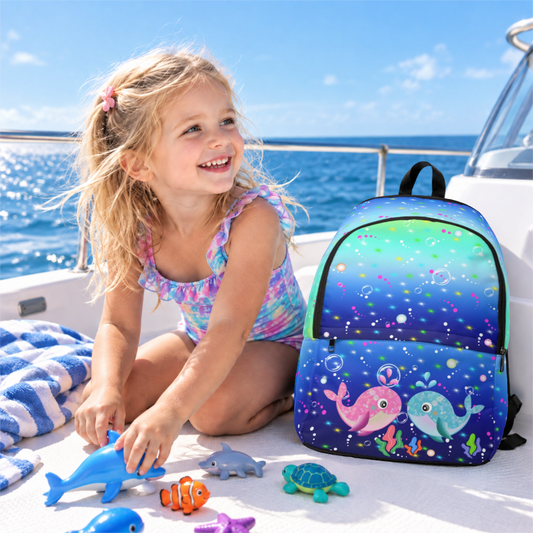 Shiny Ocean Whales Backpack