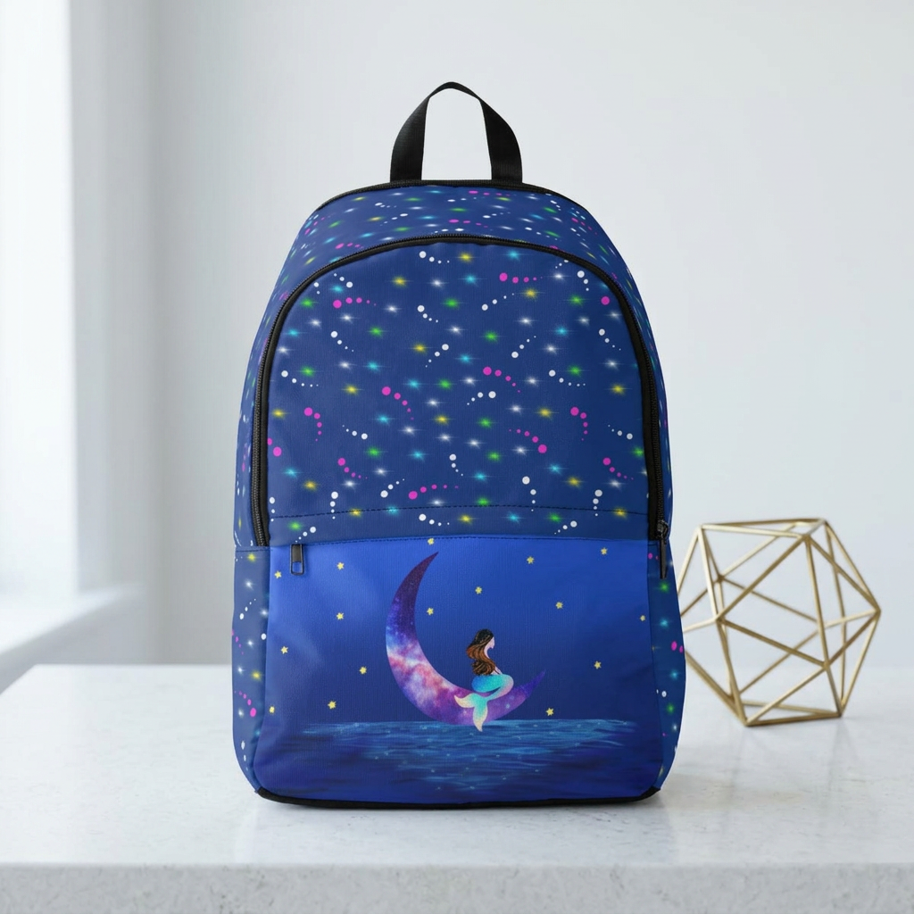 Mermaid Starry Moon Night Backpack