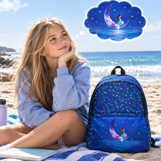 Mermaid Starry Moon Night Backpack
