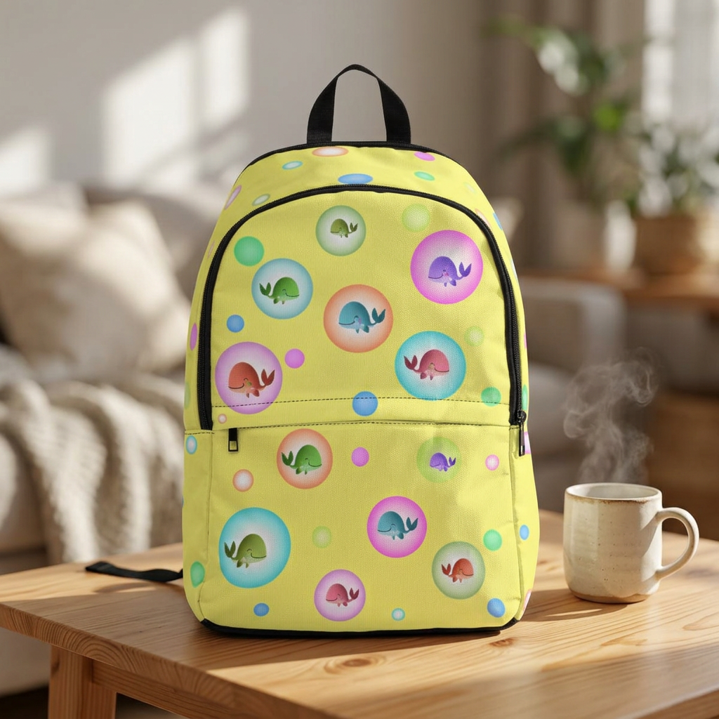 Yellow Whales with Bubbles Backpack
