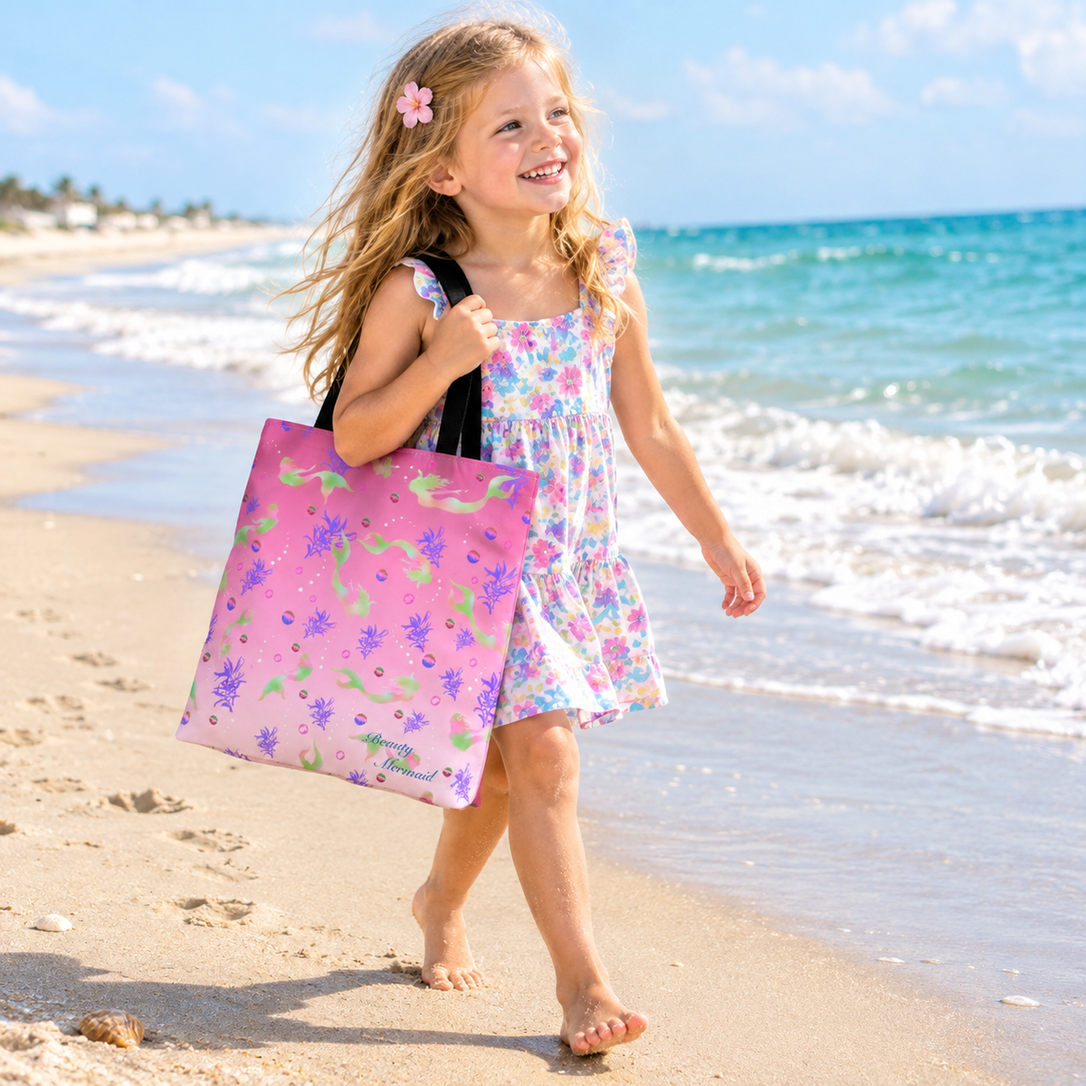 Pink Mermaid Tote Bag